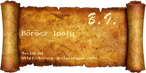 Böröcz Ipoly névjegykártya
